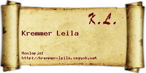 Kremmer Leila névjegykártya